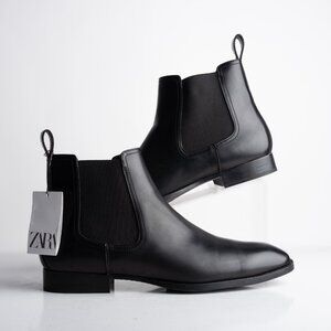 Zara | Shoes | Zara Mens Black Leather Ankle Boots Botas  display picture 1